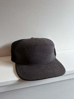 Lululemon Charcoal Grey and Red Mesh Back Trucker Hat - One Size